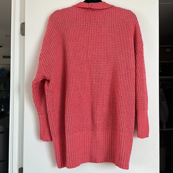 Torrid - Waffle Knit Open Front Sweater Coral - Picture 9 of 11